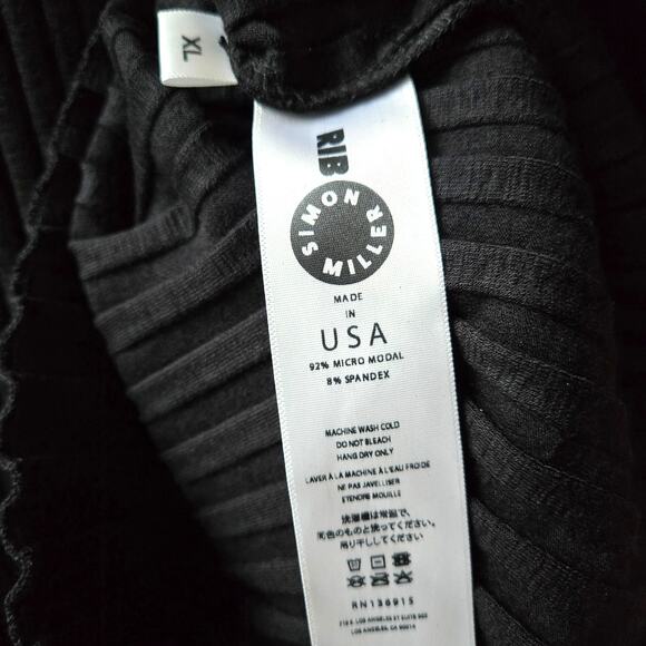 Simon Miller NEW Ribbed Black Dress Flare Sleeves Womens Size XL NWT Bodycon - Picture 15 of 16